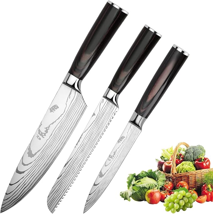 Set de 3 couteaux Japonais en acier