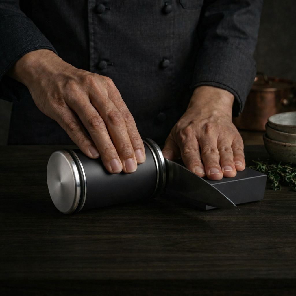 Aiguiseur de Couteaux Roulant - Angle 15°/20° - Surface Diamant - Carbone