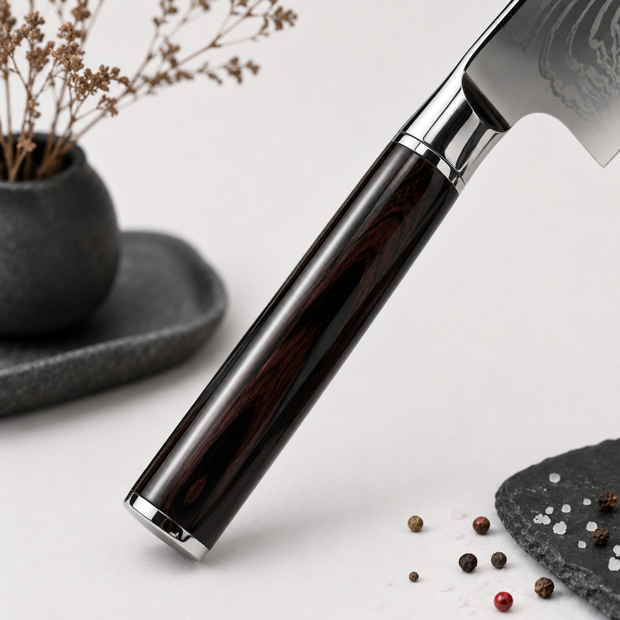 Couteau de Chef Japonais Manche Bois Noir